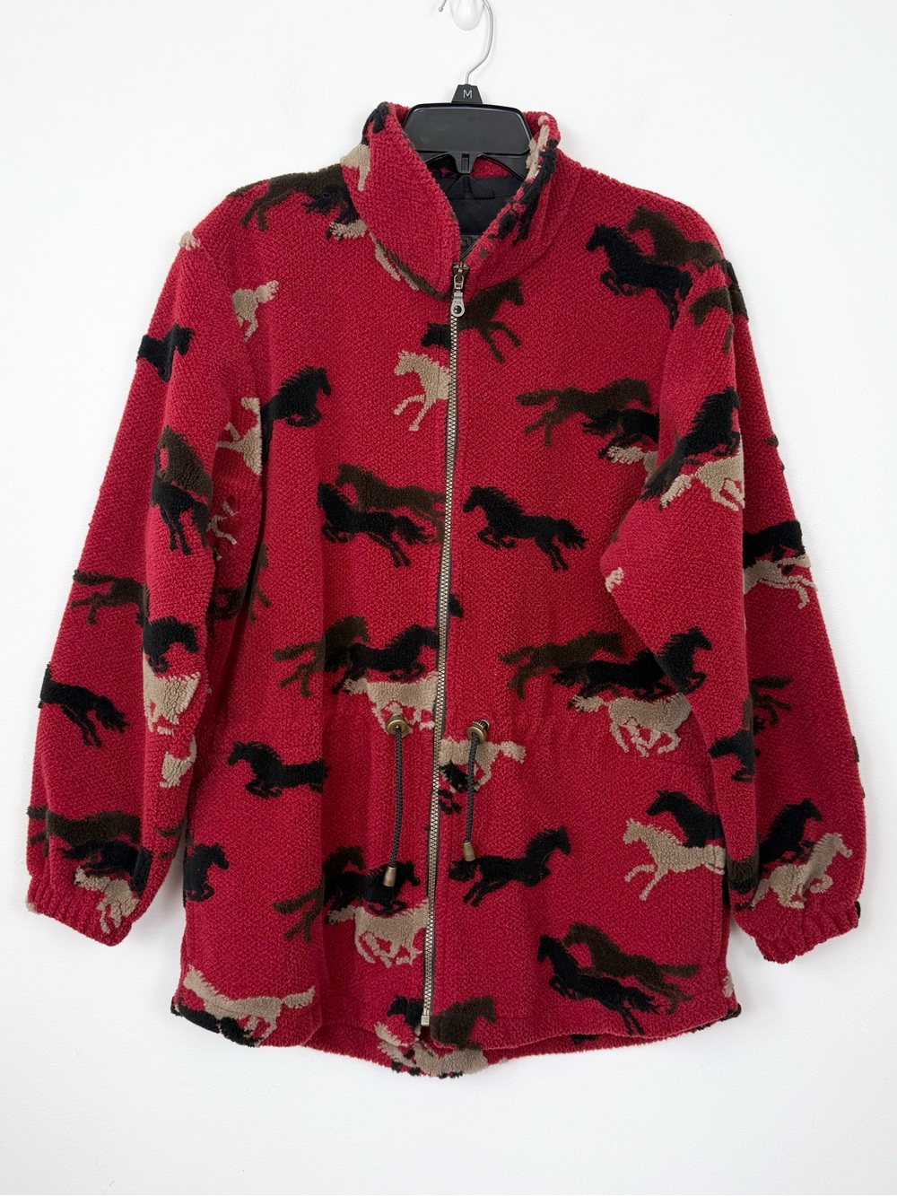 Vintage Tsunami Western Red Horse-Running Blanket Jacket Size Medium
